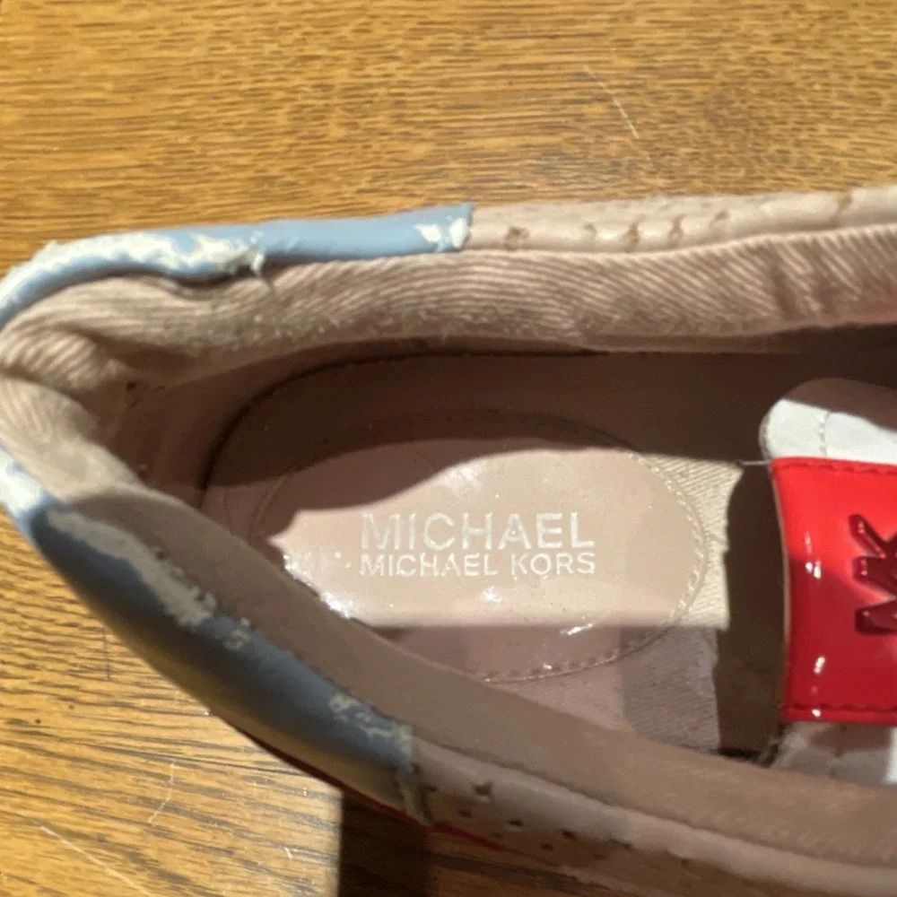 Michael Kors Pink White Red Blue Cushioned Lace-Up Low Top Women's Sneakers